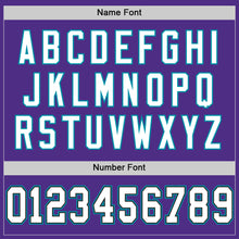 Load image into Gallery viewer, Custom Purple Black-Teal Mesh Authentic Throwback Football Jersey