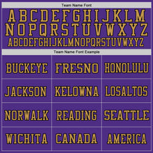 Load image into Gallery viewer, Custom Purple Old Gold-Black Mesh Authentic Throwback Football Jersey