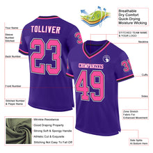 Load image into Gallery viewer, Custom Purple Pink-Black Mesh Authentic Throwback Football Jersey