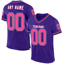 Load image into Gallery viewer, Custom Purple Pink-Black Mesh Authentic Throwback Football Jersey