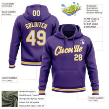 Load image into Gallery viewer, Custom Stitched Purple White-Gold Sports Pullover Sweatshirt Hoodie