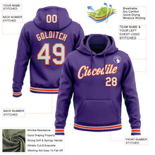 Load image into Gallery viewer, Custom Stitched Purple White-Orange Sports Pullover Sweatshirt Hoodie