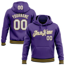 Load image into Gallery viewer, Custom Stitched Purple Old Gold-Black Sports Pullover Sweatshirt Hoodie