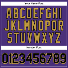Load image into Gallery viewer, Custom Stitched Purple Black-Old Gold Sports Pullover Sweatshirt Hoodie