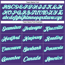 Load image into Gallery viewer, Custom Stitched Purple White-Aqua Sports Pullover Sweatshirt Hoodie