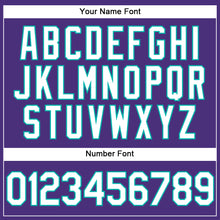 Load image into Gallery viewer, Custom Stitched Purple White-Aqua Sports Pullover Sweatshirt Hoodie