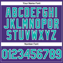 Load image into Gallery viewer, Custom Stitched Purple Aqua-White Sports Pullover Sweatshirt Hoodie
