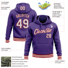 Load image into Gallery viewer, Custom Stitched Purple White-Red Sports Pullover Sweatshirt Hoodie