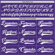 Load image into Gallery viewer, Custom Purple White Hockey Lace Neck Jersey