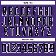 Load image into Gallery viewer, Custom Purple Black-White Hockey Lace Neck Jersey