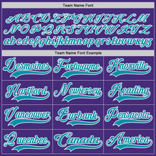 Load image into Gallery viewer, Custom Purple Teal-White Hockey Lace Neck Jersey
