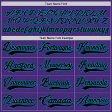 Load image into Gallery viewer, Custom Purple Black-Teal Hockey Lace Neck Jersey
