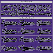 Load image into Gallery viewer, Custom Purple Black-Gray Hockey Lace Neck Jersey