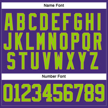 Load image into Gallery viewer, Custom Purple Neon Green-Old Gold Hockey Lace Neck Jersey