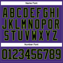 Load image into Gallery viewer, Custom Purple Black-Neon Green Hockey Lace Neck Jersey