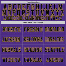 Load image into Gallery viewer, Custom Purple Black-Old Gold Mesh Authentic Throwback Football Jersey