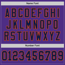 Load image into Gallery viewer, Custom Purple Navy-Orange Mesh Authentic Throwback Football Jersey