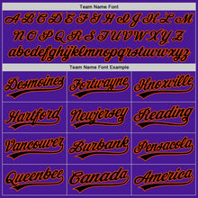 Load image into Gallery viewer, Custom Purple Black-Orange Authentic Throwback Baseball Jersey