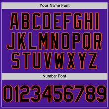 Load image into Gallery viewer, Custom Purple Black-Orange Authentic Throwback Baseball Jersey
