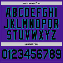 Load image into Gallery viewer, Custom Purple Black-Teal Authentic Throwback Baseball Jersey