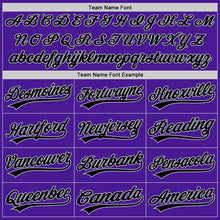 Load image into Gallery viewer, Custom Purple Black-Gray Authentic Throwback Baseball Jersey