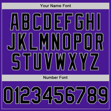 Load image into Gallery viewer, Custom Purple Black-Gray Authentic Throwback Baseball Jersey