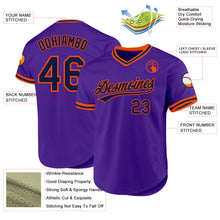 Load image into Gallery viewer, Custom Purple Navy-Orange Authentic Throwback Baseball Jersey