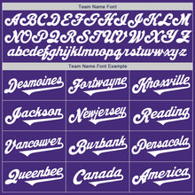 Load image into Gallery viewer, Custom Purple White Authentic Baseball Jersey