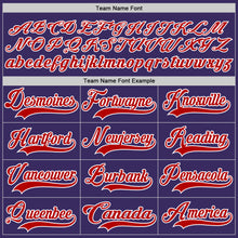 Load image into Gallery viewer, Custom Purple Red-White Hockey Jersey