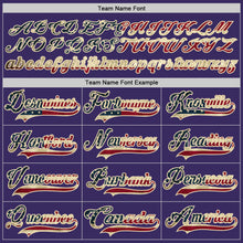 Load image into Gallery viewer, Custom Purple Vintage USA Flag Cream-Black Hockey Jersey