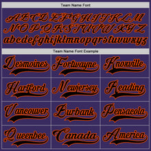 Load image into Gallery viewer, Custom Purple Black-Orange Hockey Jersey