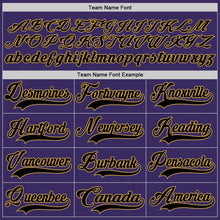 Load image into Gallery viewer, Custom Purple Black-Old Gold Hockey Jersey