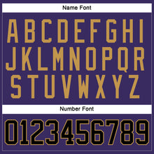 Load image into Gallery viewer, Custom Purple Black-Old Gold Hockey Jersey