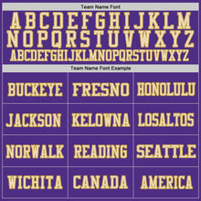Load image into Gallery viewer, Custom Purple Old Gold Black-Cream Mesh Authentic Football Jersey