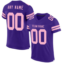 Load image into Gallery viewer, Custom Purple Light Pink Mesh Authentic Football Jersey