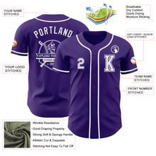 Load image into Gallery viewer, Custom Purple White Authentic Baseball Jersey