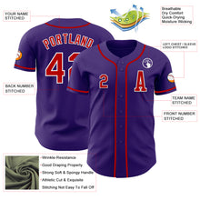 Load image into Gallery viewer, Custom Purple Red-White Authentic Baseball Jersey