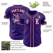Load image into Gallery viewer, Custom Purple White-Red Authentic Baseball Jersey
