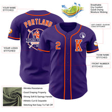 Load image into Gallery viewer, Custom Purple Orange-White Authentic Baseball Jersey