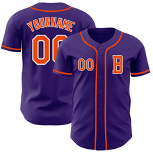 Load image into Gallery viewer, Custom Purple Orange-White Authentic Baseball Jersey