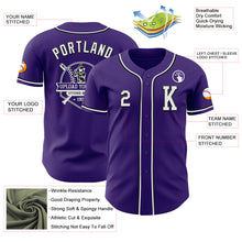 Load image into Gallery viewer, Custom Purple White-Black Authentic Baseball Jersey