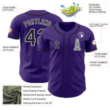 Load image into Gallery viewer, Custom Purple Black-Gray Authentic Baseball Jersey