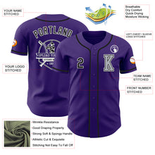 Load image into Gallery viewer, Custom Purple Black-Gray Authentic Baseball Jersey