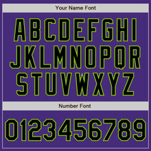 Load image into Gallery viewer, Custom Purple Black-Neon Green Authentic Baseball Jersey
