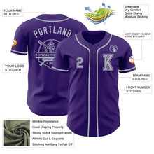 Load image into Gallery viewer, Custom Purple Gray Authentic Baseball Jersey