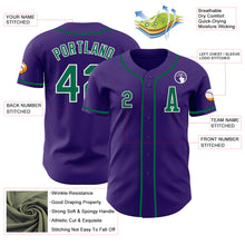 Load image into Gallery viewer, Custom Purple Kelly Green-White Authentic Baseball Jersey