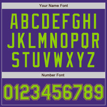 Load image into Gallery viewer, Custom Purple Neon Green-Old Gold Authentic Baseball Jersey