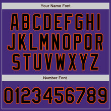 Load image into Gallery viewer, Custom Purple Black-Orange Authentic Baseball Jersey