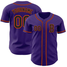 Load image into Gallery viewer, Custom Purple Black-Orange Authentic Baseball Jersey