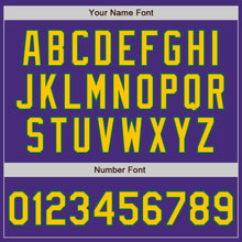Load image into Gallery viewer, Custom Purple Yellow-Kelly Green Authentic Baseball Jersey